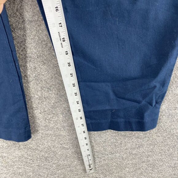 Lands' End Pants Women 16 Plus Blue High Rise Chino Flat Front Skinny Cotton - Picture 7 of 11